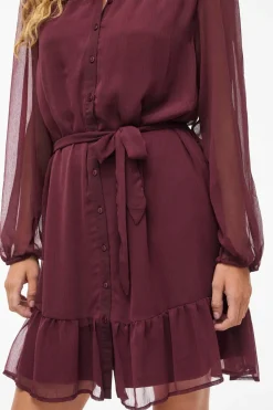 Vila Vestido corto de gasa Vino Online