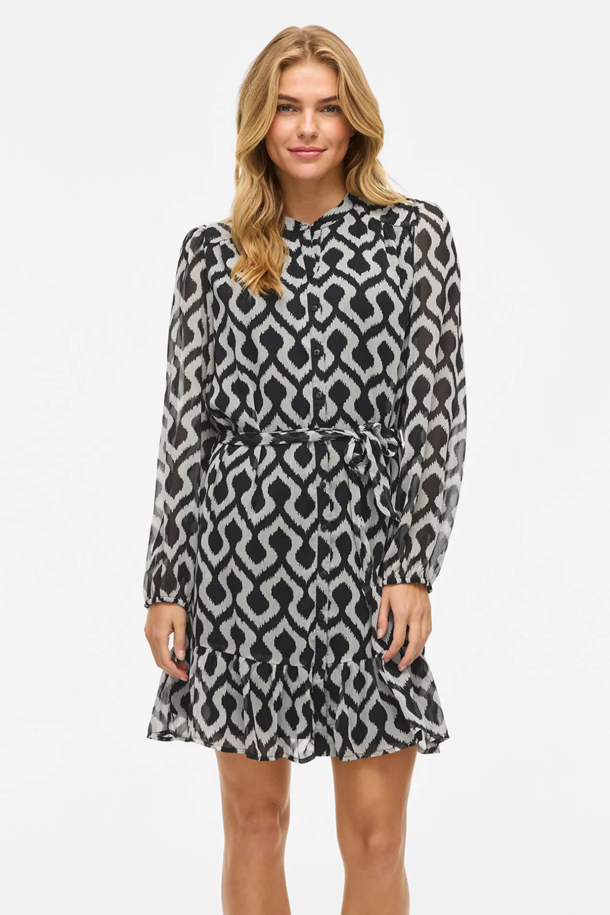 Vila Vestido corto de gasa Estampado gris Online