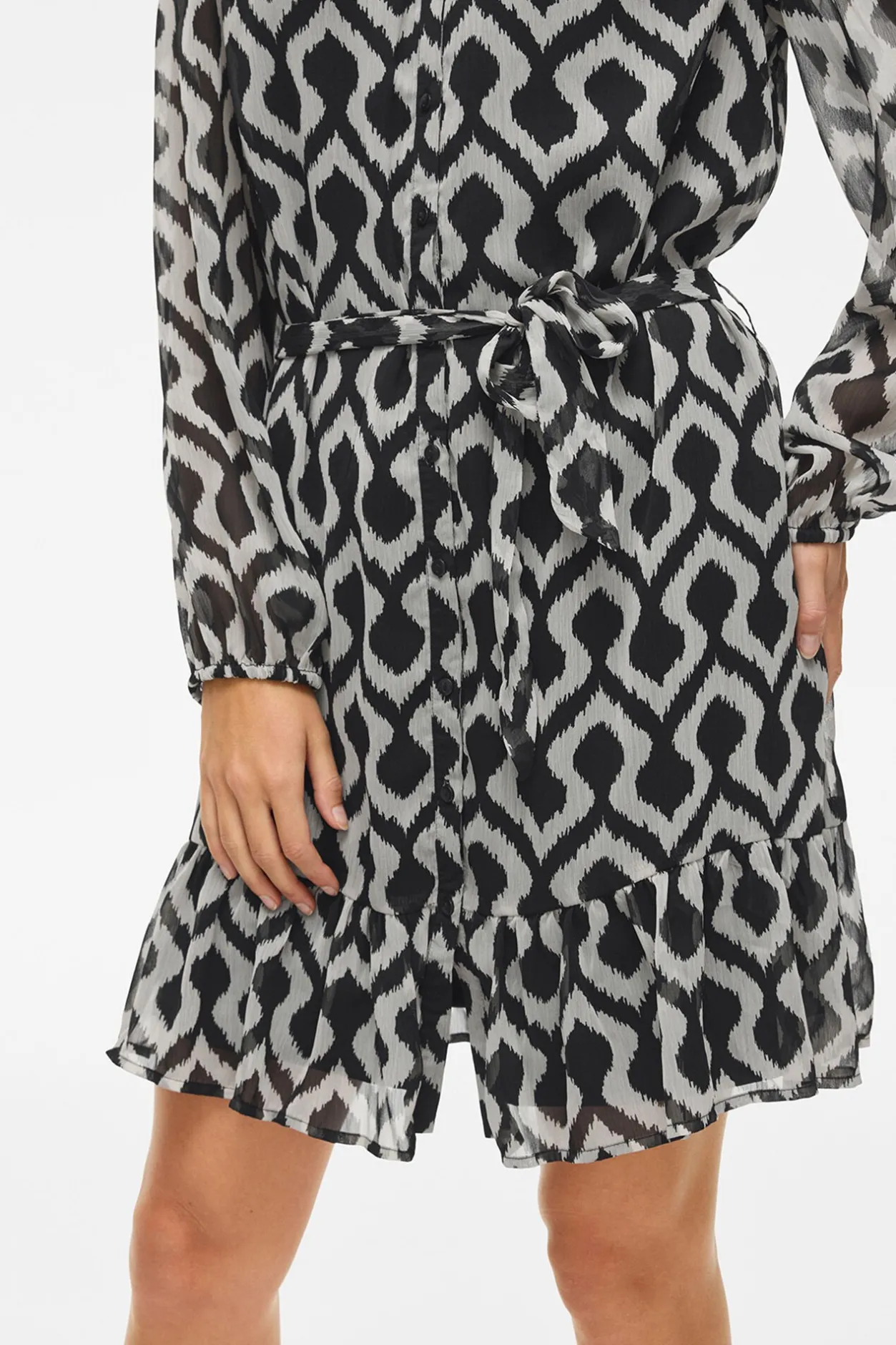 Vila Vestido corto de gasa Estampado gris Online