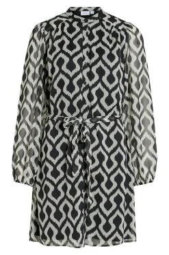 Vila Vestido corto de gasa Estampado gris Online