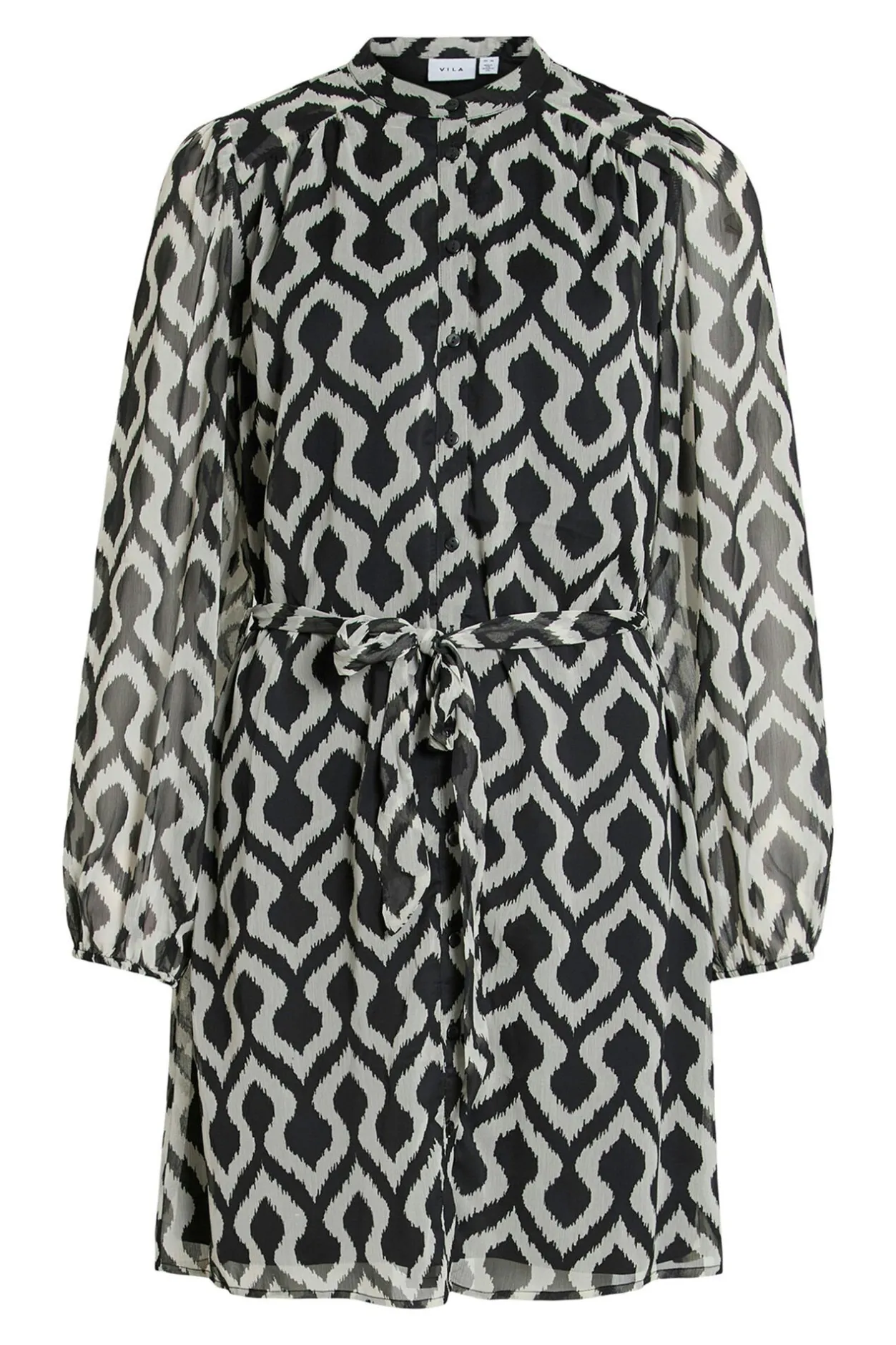 Vila Vestido corto de gasa Estampado gris Online