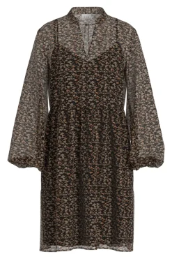 Vila Vestido corto de gasa Negro Outlet