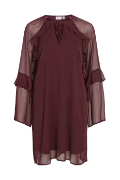 Vila Vestido corto de gasa con volantes Morado Online