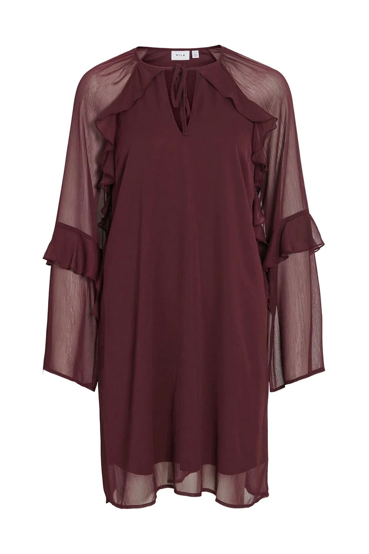 Vila Vestido corto de gasa con volantes Morado Online
