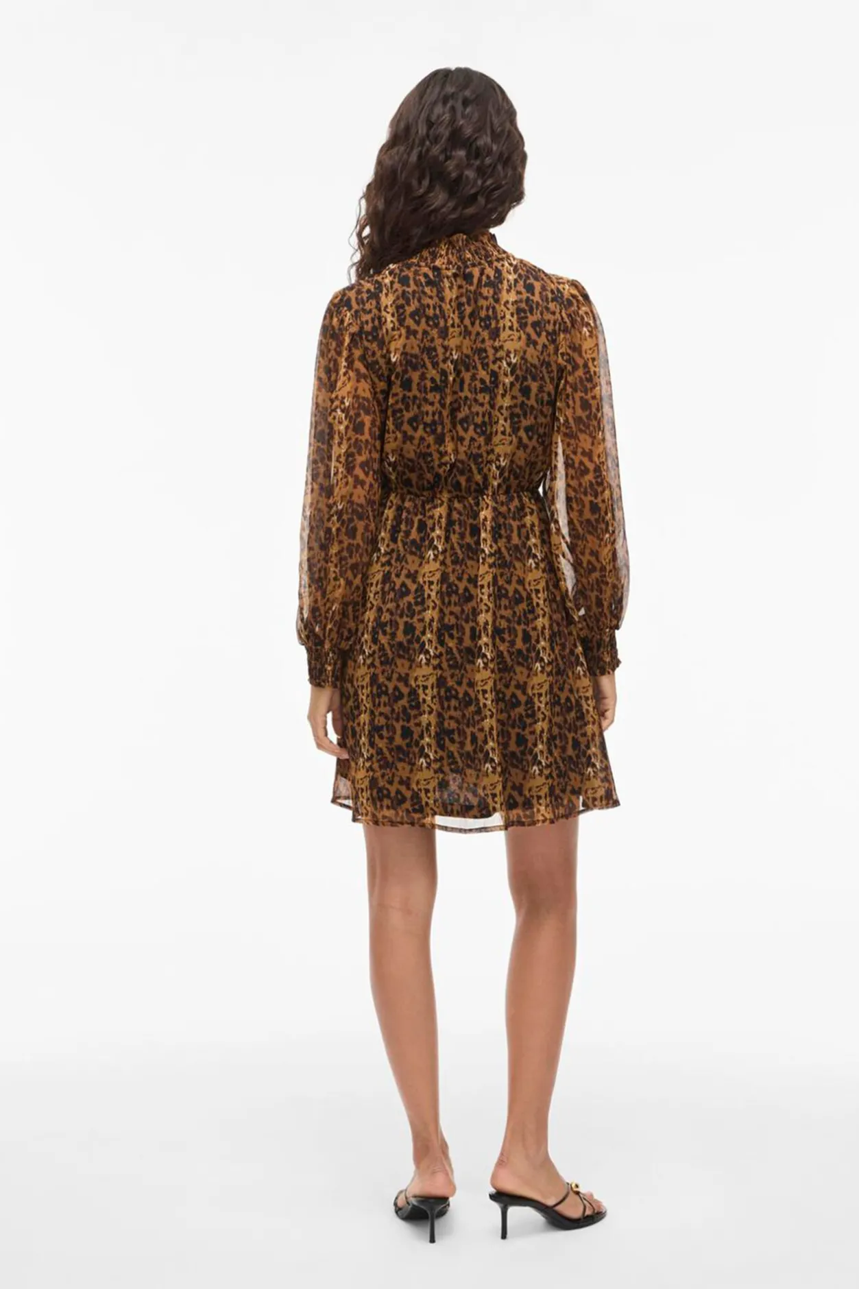 Vila Vestido corto de gasa estampado Marrón Sale