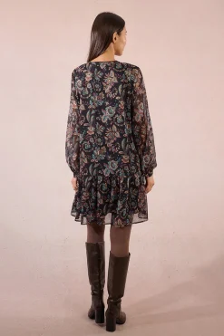 Molly Bracken Vestido corto de manga larga con estampado Multicolor Sale