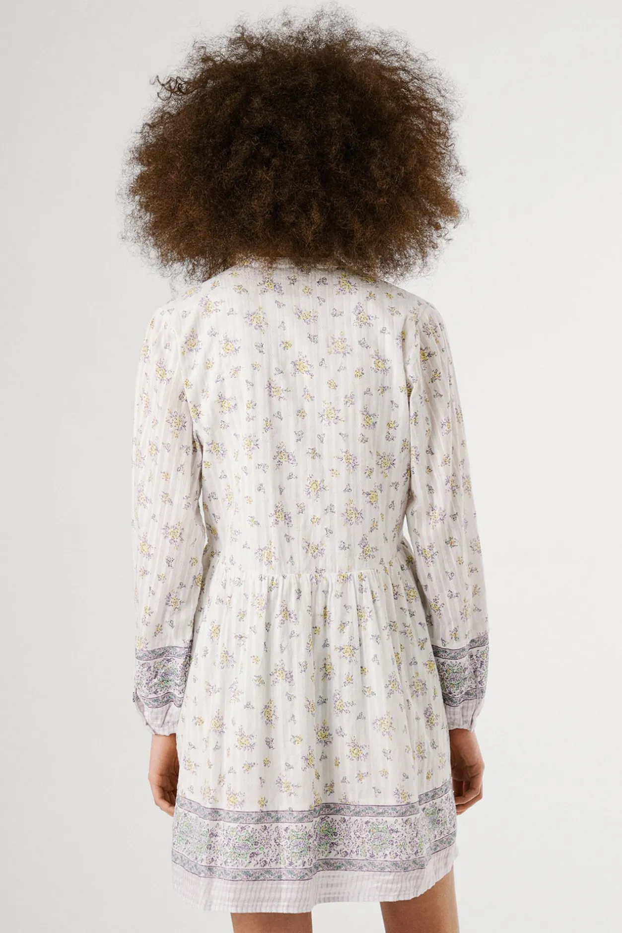 Pepe Jeans Vestido corto de manga larga con estampado floral. amarillo Best