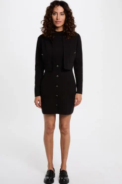 Morgan Vestido corto efecto 2 en 1 Negro