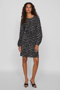 Vila Vestido corto estampado Negro Clearance