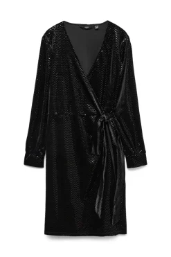 Vero Moda Curve Vestido corto manga larga talla grande Negro