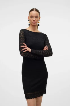 Vero Moda Vestido corto manga larga Negro