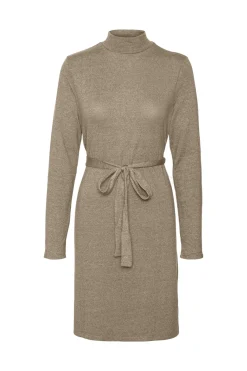 Vero Moda Vestido corto manga larga Marr&oacute;n Clearance