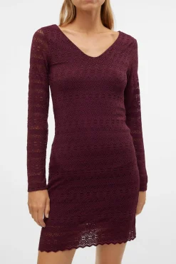 Vero Moda Vestido corto manga larga Morado Best