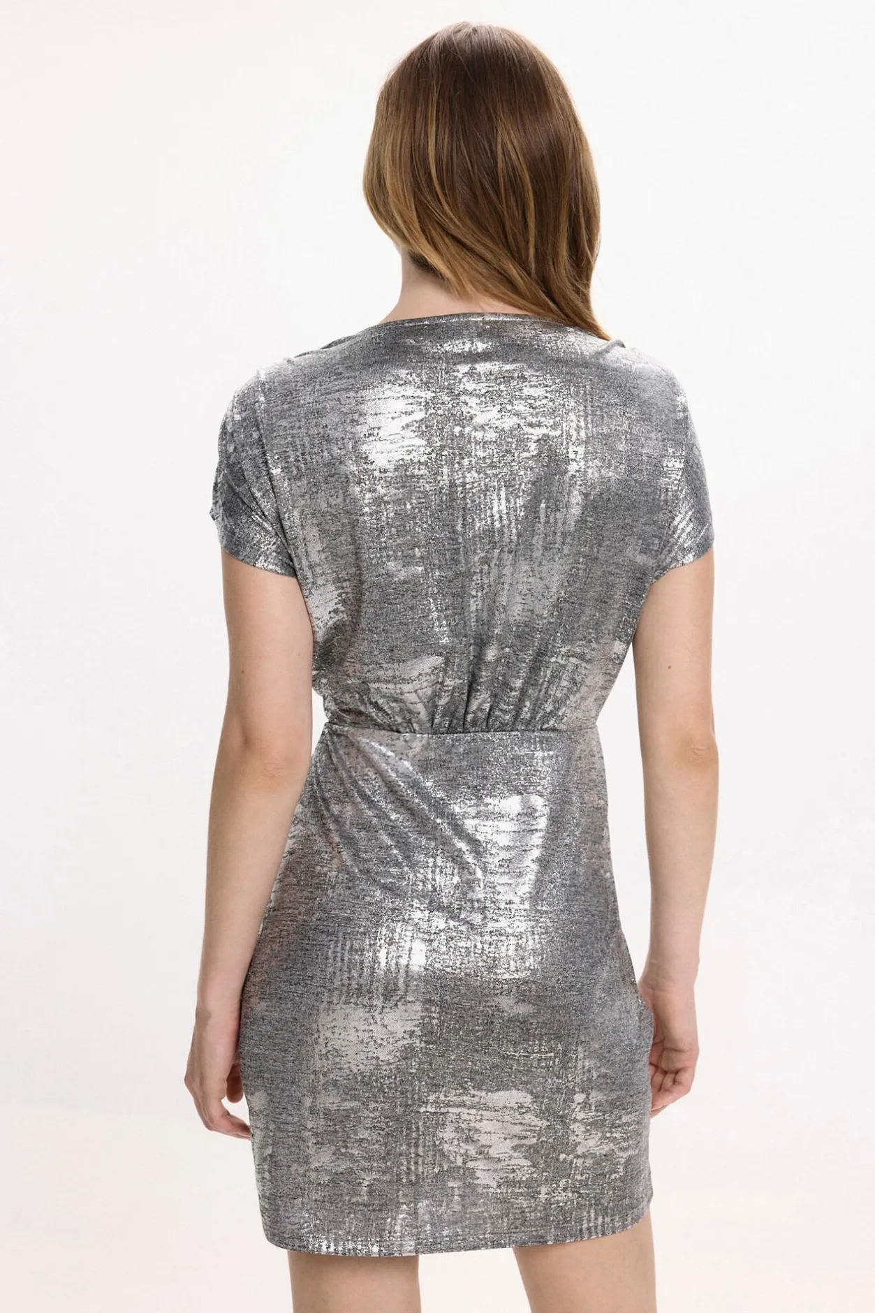 Vila Vestido corto metalizado Gris