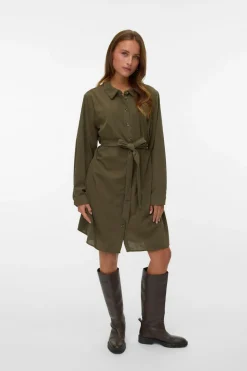 Vero Moda Curve Vestido corto micropana talla grande Verde Hot