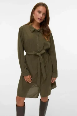 Vero Moda Curve Vestido corto micropana talla grande Verde Hot