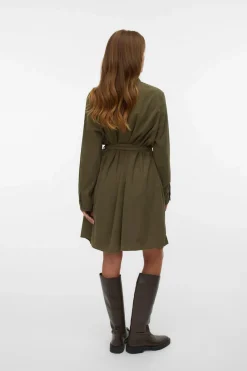 Vero Moda Curve Vestido corto micropana talla grande Verde Hot