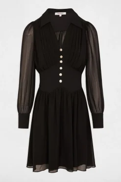 Morgan Vestido corto patinadora Negro Hot