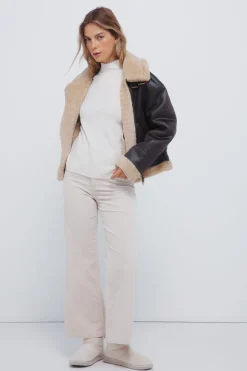 Springfield Vestido corto punto cable knit nude Best