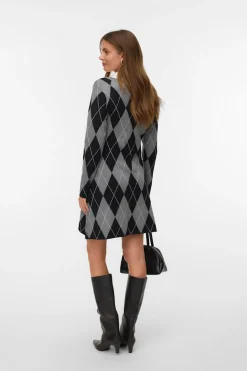 Vero Moda Vestido corto rombos Gris Hot