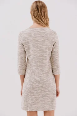 Cortefiel Vestido corto tweed Beige Clearance