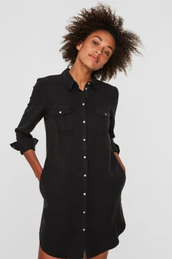 Vero Moda Vestido corto vaquero Negro Hot