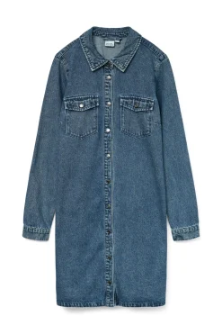 Vero Moda Vestido corto vaquero manga larga Azul Hot