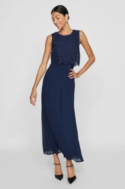 Vila Vestido de fiesta largo Azul marino Outlet