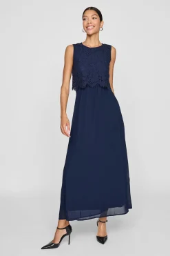 Vila Vestido de fiesta largo Azul marino Outlet