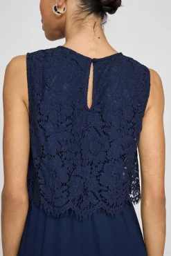 Vila Vestido de fiesta largo Azul marino Outlet