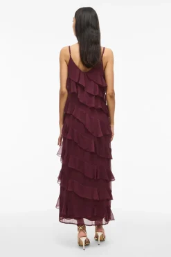 Vila Vestido de fiesta midi con volantes Morado Hot
