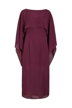 Vila Vestido de gasa con capa Granate Online