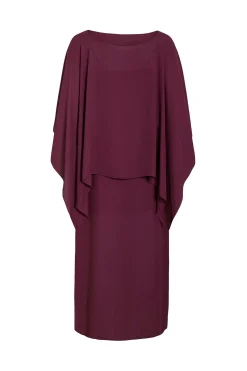 Vila Vestido de gasa con capa Granate Online