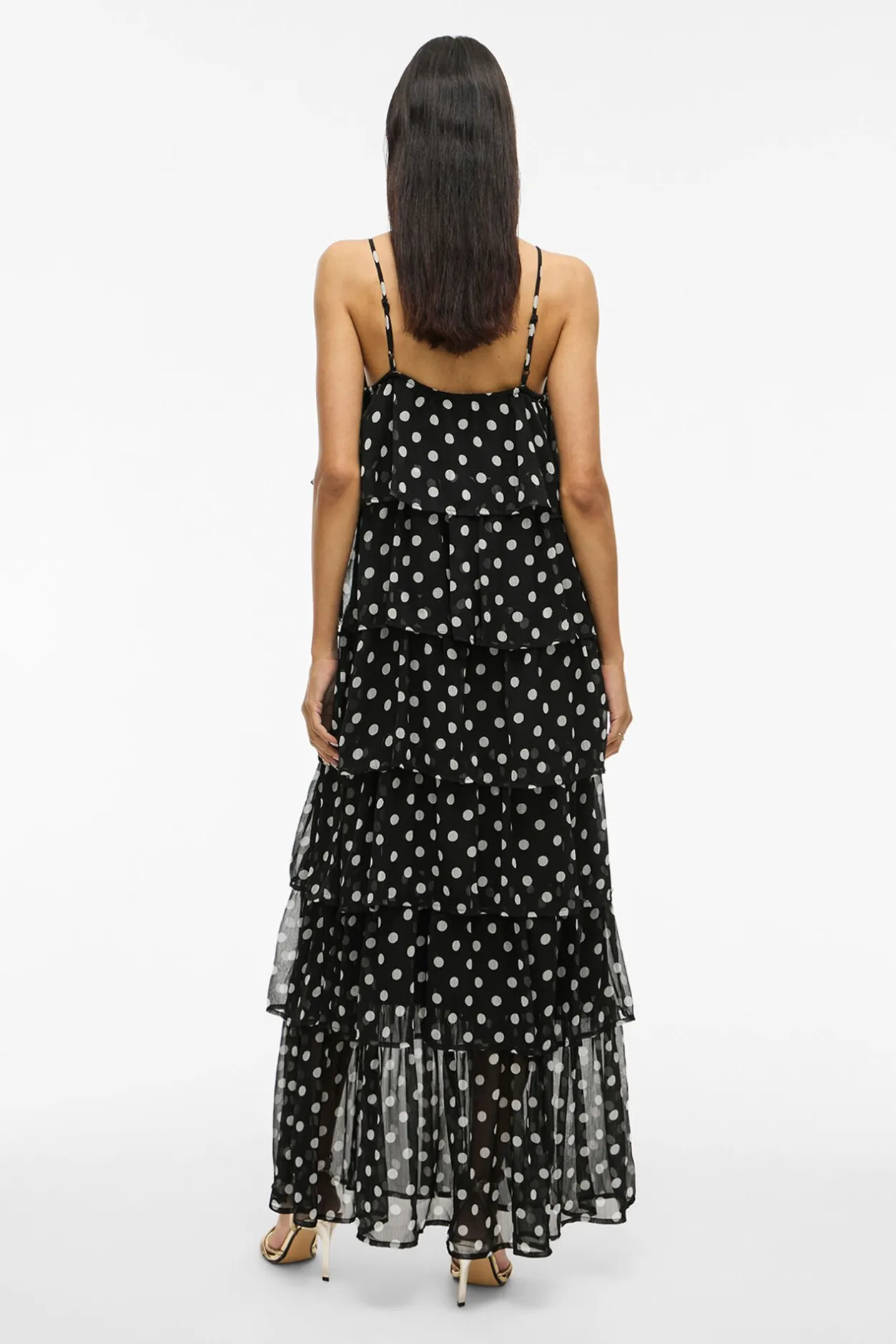 Vila Vestido de gasa con lunares Negro Outlet