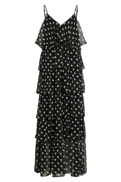 Vila Vestido de gasa con lunares Negro Outlet