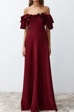 Trendyol Vestido de noche burdeos Sale