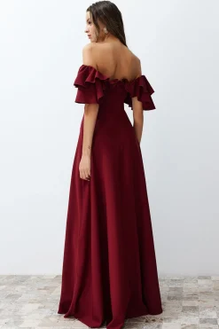 Trendyol Vestido de noche burdeos Sale