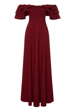 Trendyol Vestido de noche burdeos Sale