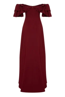 Trendyol Vestido de noche burdeos Sale