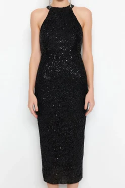 Trendyol Vestido de noche negro Clearance