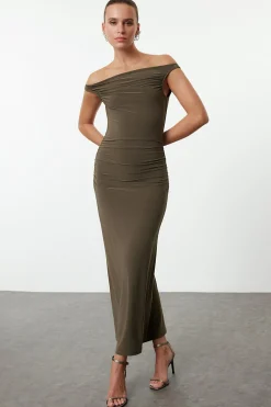 Trendyol Vestido de punto kaki Clearance