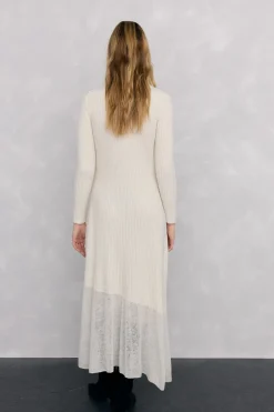 Pedro del Hierro Vestido de punto bajo desagujado Blanco Hot