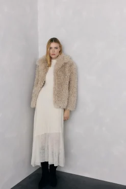 Pedro del Hierro Vestido de punto bajo desagujado Blanco Hot