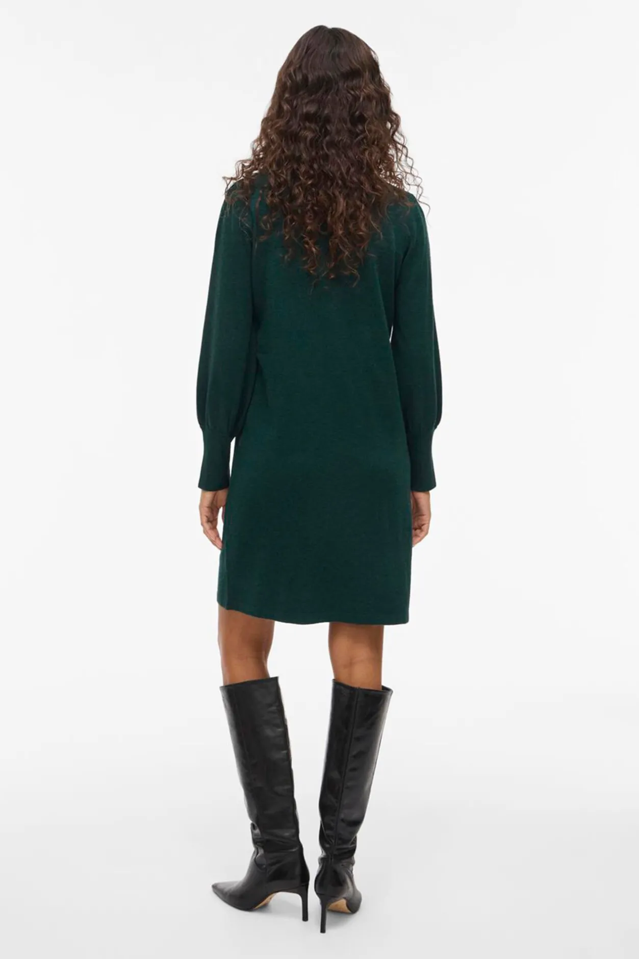 Vila Vestido de punto con viscosa Verde oscuro Discount