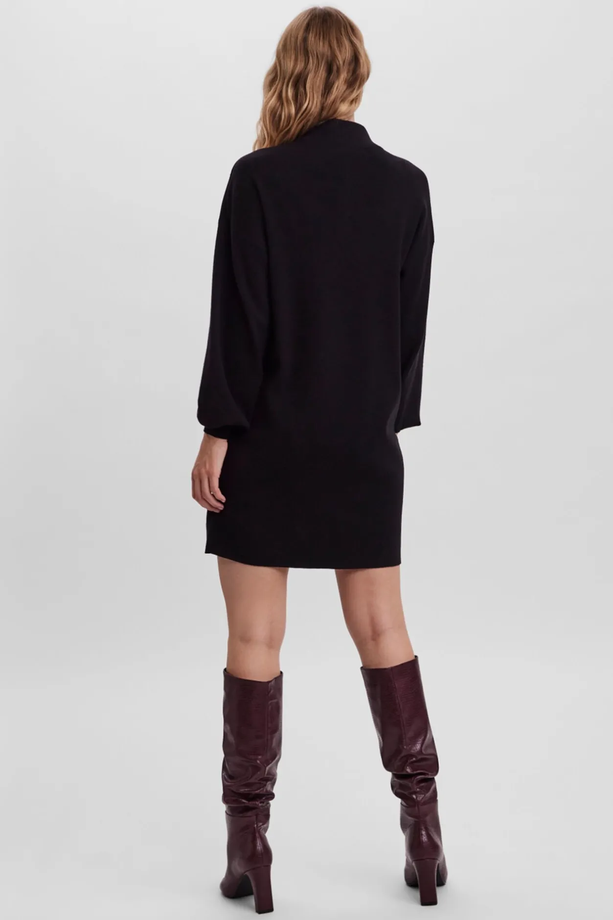 Vero Moda Vestido de punto corto manga larga Negro New