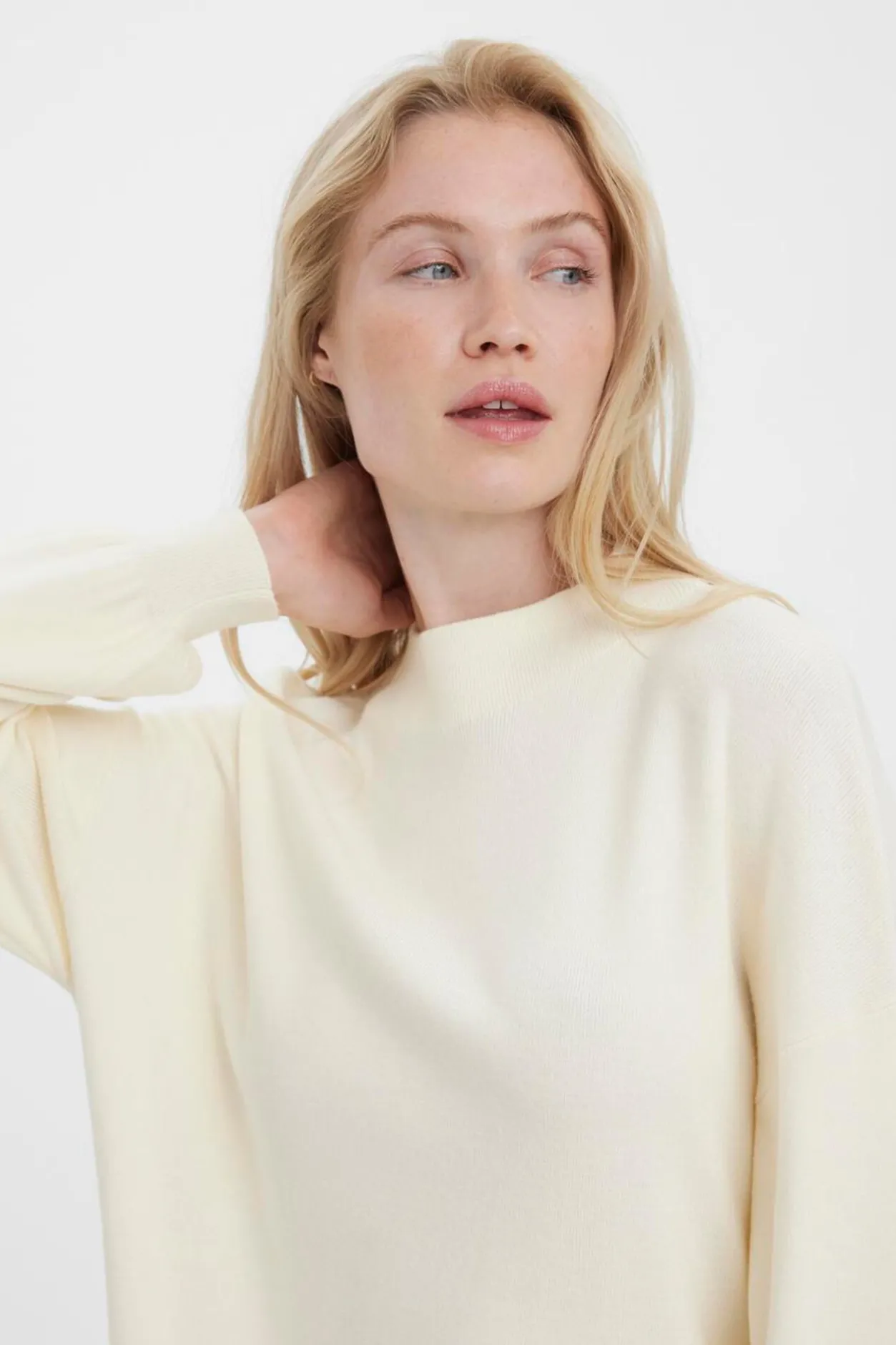 Vero Moda Vestido de punto corto manga larga Beige Online