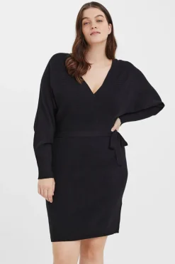 Vero Moda Curve Vestido de punto cruzado talla grande Negro New
