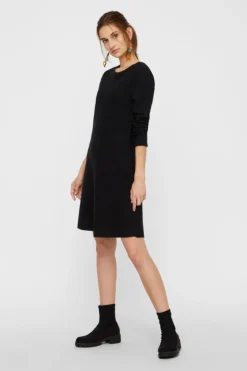 Vero Moda Vestido de punto cuello redondo Negro Sale