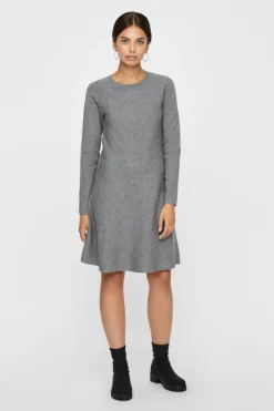 Vero Moda Vestido de punto cuello redondo Gris Sale