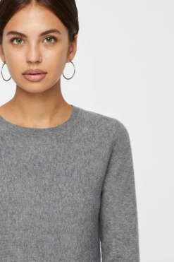 Vero Moda Vestido de punto cuello redondo Gris Sale